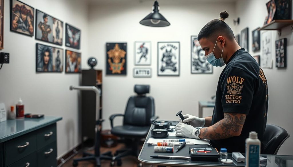 tatueringsstudio förberedelser