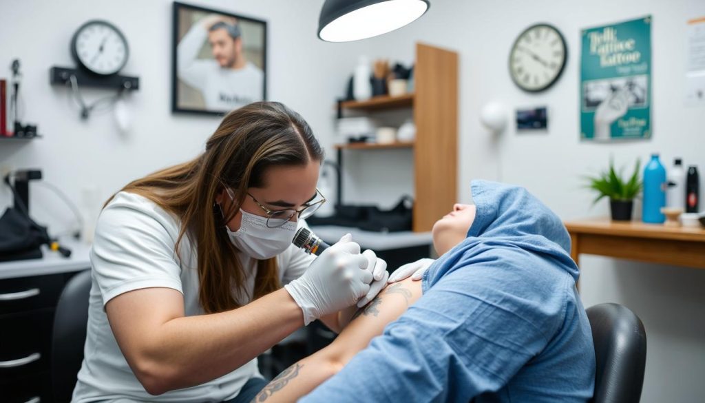 Tatueringsprocess i studio för Din Trygga Start för Tatueringar Tatueringsprocess i studio för Din Trygga Start för Tatueringar
