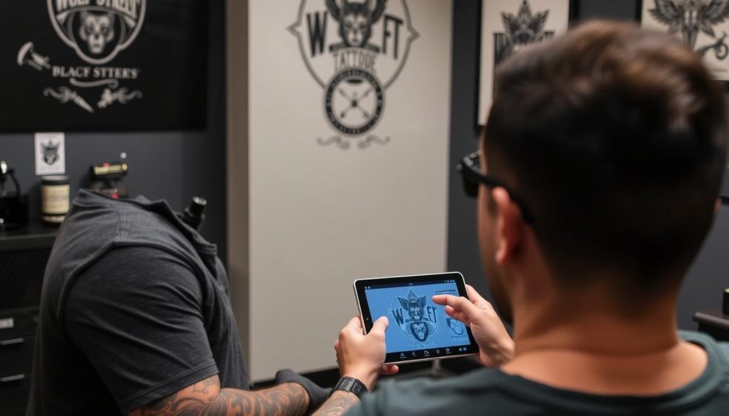 3D-visualisering av tatuering på Wolf Street Tattoos 3D-visualisering av tatuering på Wolf Street Tattoos