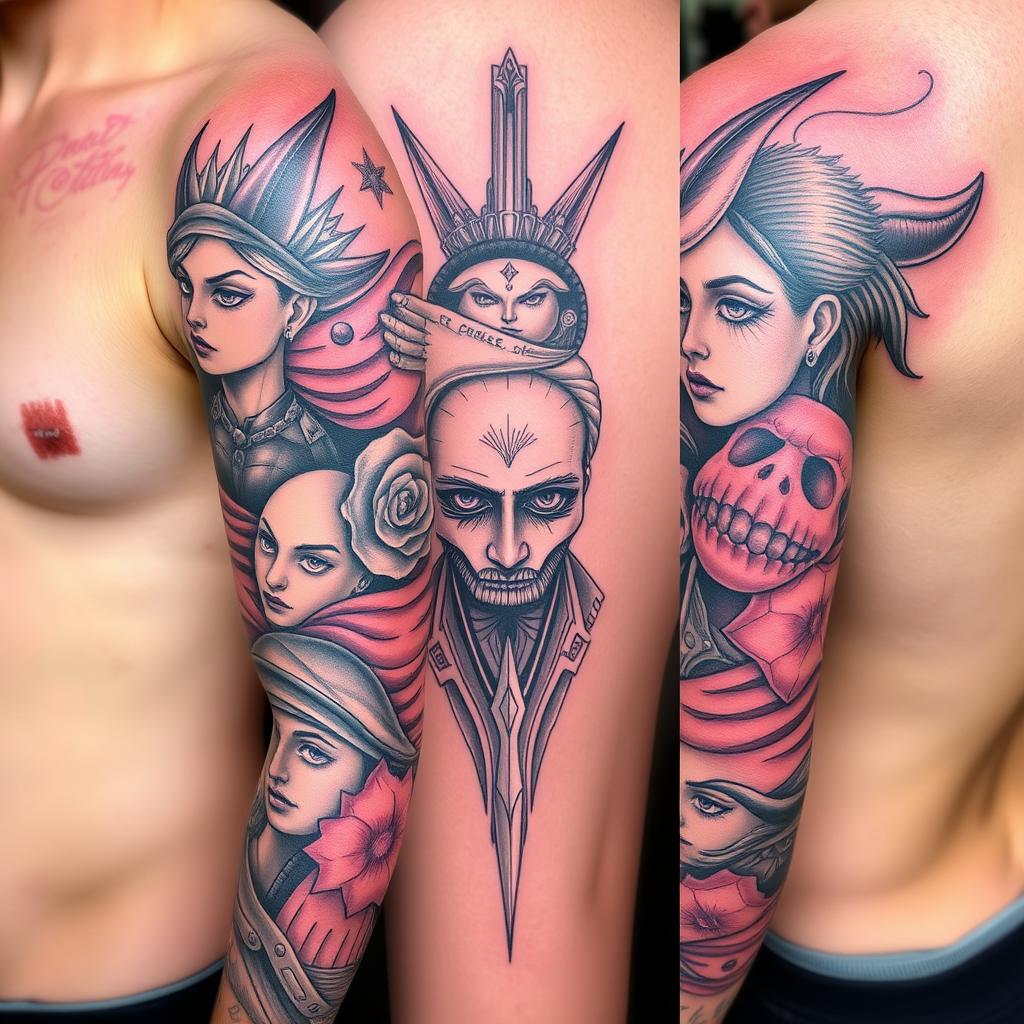 Custom design tatuering från Wolf Street Tattoos som visar unik personlig konst