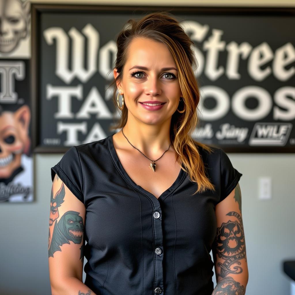 Emma, tatuerare på Wolf Street Tattoos specialiserad på minimalistiska tatueringar