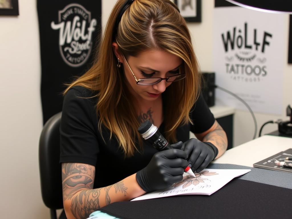 Emma, tatueringsartist på Wolf Street Tattoos som specialiserar sig på realistiska tatueringar Emma, tatueringsartist på Wolf Street Tattoos som specialiserar sig på realistiska tatueringar
