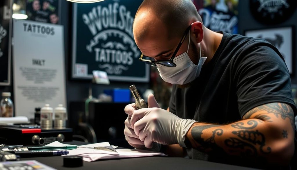 Tatueringsprocess på Wolf Street Tattoos med fokus på hygien och precision Tatueringsprocess på Wolf Street Tattoos med fokus på hygien och precision