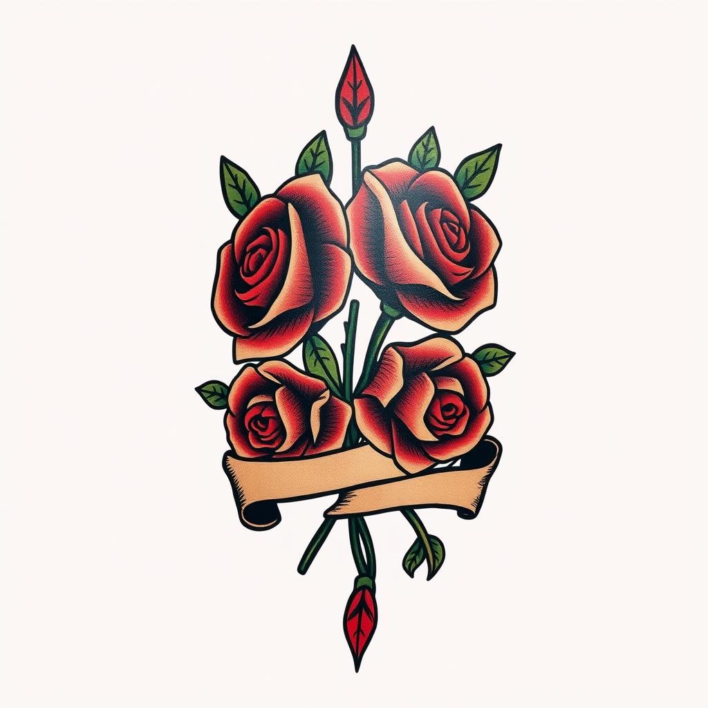 Traditionell old-school tatuering av Wolf Street Tattoos Traditionell old-school tatuering av Wolf Street Tattoos